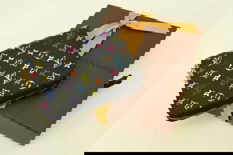AUTHENTIC LOUIS VUITTON BLACK MULTICOLOR MONOGRAM COIN CLUTCH WALLET ZIP LEATHER: Authentic Louis Vuitton Black Multicolor Monogram Coin Clutch Wallet Zip Leather Signature Logo, LV, Monogram, Classic Zip Closure Canvas, Leather, Gold Plated Manufactured: France Serial No.: TS2171