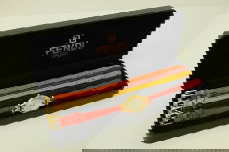 AUTHENTIC FENDI OROLOGI WATCH 640L VINTAGE OVAL GP 23MM W MULTI COLOR STRAPS SET: AUTHENTIC FENDI OROLOGI WATCH 640L VINTAGE OVAL GP 23MM W MULTI COLOR STRAPS SET With 4 Extra Straps & Case Womens, Ladies, Unisex 23mm Case Length: 13.7 cm 17.5 cm Model: 640L Serial: 047298 Gold, Bl