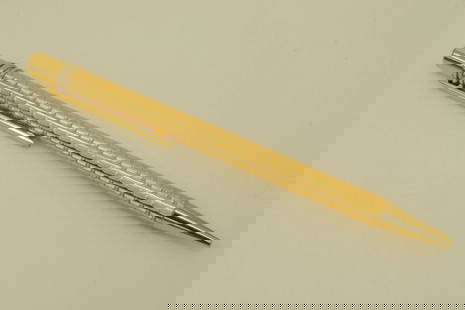 AUTHENTIC CARTIER TRINITY BALLPOINT PEN GOLD RIDGED OFFICE DESK COLLECTIBLE: AUTHENTIC CARTIER TRINITY BALLPOINT PEN GOLD RIDGED OFFICE DESK COLLECTIBLE Cartier Trinity Ballpoint Pen Desk, Office, Home, Collectible Manufactured: France 1990 Gold Ridged Design, Double C Decor G