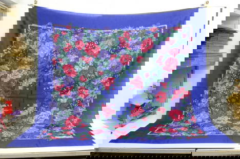 AUTHENTIC DIOR COTTON SCARF BLUE FLOWER SHAWL 133CM VINTAGE PINK FLORAL WRAP: AUTHENTIC DIOR COTTON SCARF BLUE FLOWER SHAWL 133CM VINTAGE PINK FLORAL WRAP Flower, Floral, Nature, Outdoors Cotton Manufactured: France Female, Ladies Height & Width: 133cm (52.3 inches) Wrap Scarf