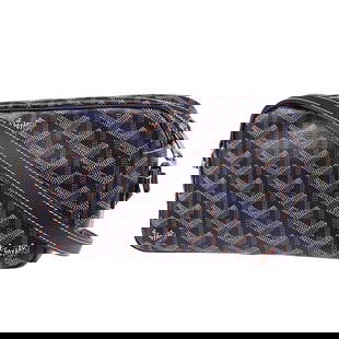 GOYARD NAVY SAC CAP VERT PM SHOULDER BAG: GOYARD NAVY SAC CAP VERT PM SHOULDER BAG Goyard Sac Cap Vert PM Shoulder Bag Description OUTSIDE : A: GOOD CONDITION!! Scuffs and wrinkles on the leather parts. INSIDE : A: GOOD CONDITION!! Dirt. S :