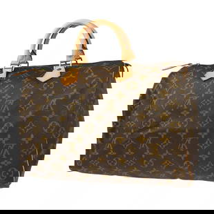 LOUIS VUITTON MONOGRAM SPEEDY 35 HANDBAG: LOUIS VUITTON MONOGRAM SPEEDY 35 HANDBAG Louis Vuitton Monogram Speedy 35 Handbag M41524 Description OUTSIDE : A: GOOD CONDITION!! Scuffs, suntan, discoloration and stains on the leather parts. INSIDE
