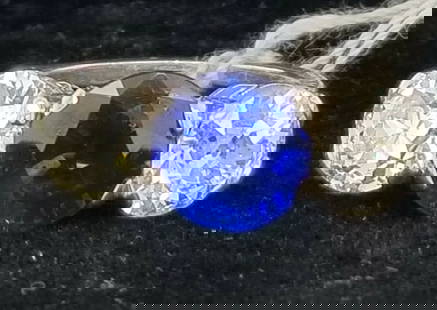 PLATINUM VINTAGE SAPPHIRE THREE STONE RING 5.06CT. NATURAL  BLUE SAPPHIRE ROUND: PLATINUM VINTAGE SAPPHIRE THREE STONE RING 5.06CT. NATURAL BLUE SAPPHIRE ROUND Here is an outstanding platinum diamond engagement vintage ring,the beautiful three stone sapphire design gives this ring