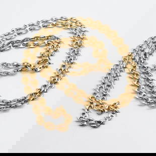 HERMES 18K YELLOW GOLD 6MM MARINER ANCHOR CHAIN LINK NECKLACE - 36" LONG: HERMES 18K YELLOW GOLD 6MM MARINER ANCHOR CHAIN LINK NECKLACE - 36" LONG Hermes 18K Yellow Gold 6mm Mariner Chain Link Necklace Length - 36" Long Chain Width - 6mm Depth - 2mm Total Weight - 85.5 Gram