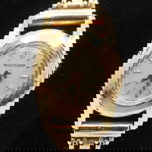 JAEGER-LECOULTRE 18K YELLOW GOLD BACKWIND LADIES WATCH 16MM: JAEGER-LECOULTRE 18K YELLOW GOLD BACKWIND LADIES WATCH 16MM Vintage Jaeger-LeCoultre 18K Yellow Gold Miniature Backwind Manual Ladies' Watch Ref # A79**** Case Size - 16mm Glass Size - 11mm Depth - 8m