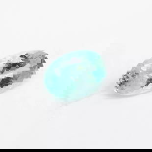 1.45 CARAT BLUE GREEN NATURAL TOURMALINE OVAL LOOSE GEMSTONE - AGL CERTIFIED: 1.45 CARAT BLUE GREEN NATURAL TOURMALINE OVAL LOOSE GEMSTONE - AGL CERTIFIED 1.45 Carat Blue-Green Natural Tourmaline Oval Modified Brilliant Cut Loose Gemstone AGL Certified Measurements - 9.03 x 6.2