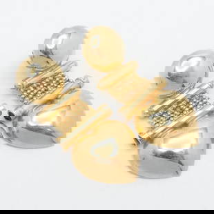ITALY LE GI 18K YELLOW GOLD BLUE SAPPHIRE HEART DANGLE EARRINGS 2": ITALY LE GI 18K YELLOW GOLD BLUE SAPPHIRE HEART DANGLE EARRINGS 2" Vintage Italy Le Gi 18K Yellow Gold Heart Dangle Earrings Height - 2" Width - .80" Gemstone Size - 3mm Total Weight - 13.8 Grams (8.8