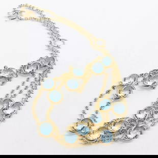 IPPOLITA LOLLIPOP 18K YELLOW GOLD BLUE TOPAZ CONFETTI STATION CHAIN NECKLACE 18": IPPOLITA LOLLIPOP 18K YELLOW GOLD BLUE TOPAZ CONFETTI STATION NECKLACE - 18" IPPOLITA Lollipop Collection 18K Yellow Gold 13-Stone Blue Topaz Confetti Station Necklace Length - 16"- 18" Chain Width -