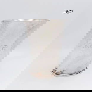 GEORG JENSEN HARALD NIELSEN STERLING SILVER 671C PYRAMID CUP - 3.5" MONOGRAM FMR: GEORG JENSEN HARALD NIELSEN STERLING SILVER 671C PYRAMID CUP - 3.5" MONOGRAM FMR Georg Jensen Designed by Harald Nielsen Sterling Silver Pattern No. 671C Pyramid Cup Monogram FMR - Sold As Is Est. Ret