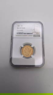 1881 $5 GOLD LIBERTY HEAD HALF EAGLE COIN NGC AU DETAILS: 1881 $5 Gold Liberty Half Eagle NGC - AU Details Cleaned