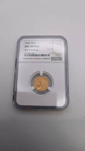 1926 $2.5 GOLD INDIAN HEAD QUARTER EAGLE COIN NGC UNC DETAILS: 1926 $2.5 Gold Indian Head Quarter Eagle NGC UNC Details REV Damage