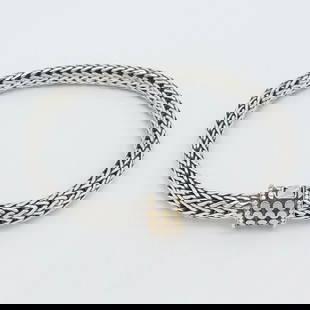 JOHN HARDY DOT 18K GOLD STERLING SILVER 6.5MM WOVEN WHEAT CHAIN BRACELET 6.25": JOHN HARDY DOT 18K GOLD STERLING SILVER 6.5MM WOVEN WHEAT CHAIN BRACELET 6.25" John Hardy Icon Dot Sterling Silver & 18K Bonded Yellow Gold Woven Wheat Chain Bracelet Length - 7" Long Wrist Size - 5.7