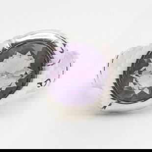 JOHN HARDY BAMBOO STERLING SILVER AMETHYST RING SIZE 7.25: JOHN HARDY BAMBOO STERLING SILVER AMETHYST RING SIZE 7.25 John Hardy Bamboo Collection Sterling Silver Amethyst Ring Size - 7.25 Band Width - 3.5mm Gemstone Size - 14mm Total Weight - 7.5 Grams Hallma