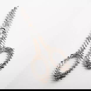 WEB STERLING SILVER FLORAL HANDLE SHEAR SCISSORS - 7": WEB STERLING SILVER FLORAL HANDLE SHEAR SCISSORS - 7" Web Sterling Silver Floral Handle Shear Scissors Length - 7" Total Weight - 85.5 Grams