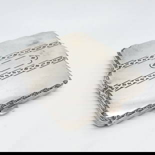 WEBSTER STERLING SILVER CIGARETTE CARD CASE HOLDER  - 74 GRAMS: WEBSTER STERLING SILVER CIGARETTE CARD CASE HOLDER - 74 GRAMS Vintage Webster Sterling Silver Cigarette/Card Case Holder with Floral Design Length - 3 1/4" Width - 2.8" Depth - 1mm Total Weight - 74.5
