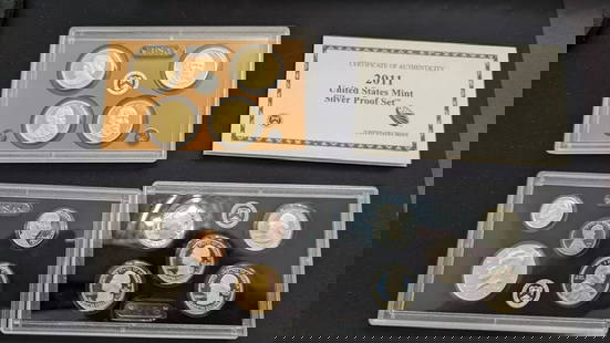 2011 S U.S MINT SILVER PROOF 14 COINS SET  - OGP & COA: 2011 S U.S MINT SILVER PROOF 14 COINS SET - OGP & COA 2011 S U.S Mint Silver Proof Set 14 Coins Looks Great OGP & COA Included