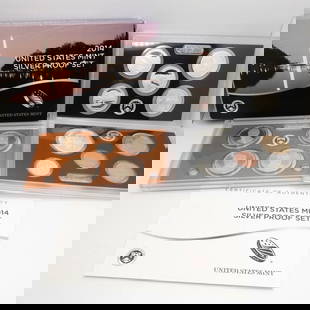 2014 S U.S MINT SILVER PROOF 14 COIN SET - OGP & COA: 2014 S U.S MINT SILVER PROOF 14 COIN SET - OGP & COA 2014 S U.S Mint Silver Proof Set 14 Coins Looks Great OGP & COA Included