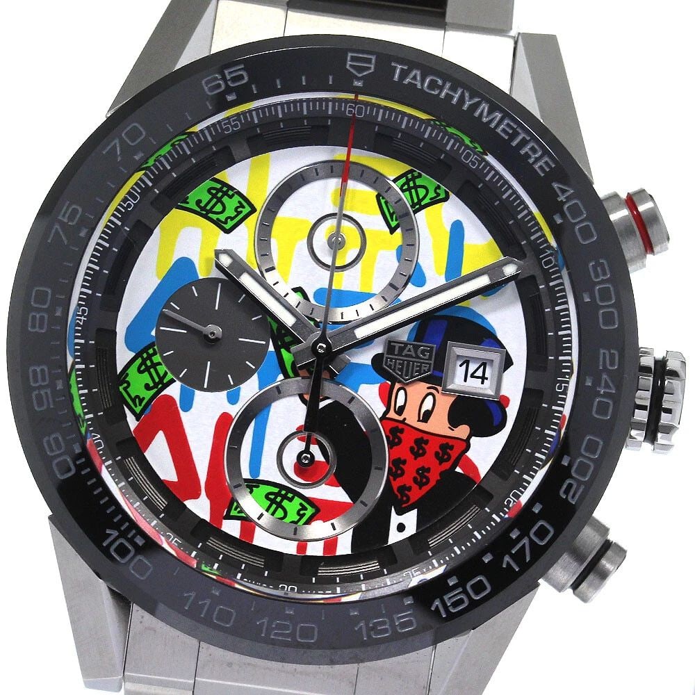 TAG HEUER CAR201AA CARRERA HEUER 01 1 ALEC MONOPOLY SPECIAL MEN'S WATCH: TAG HEUER CAR201AA CARRERA HEUER 01 1 ALEC MONOPOLY SPECIAL MEN'S WATCH Item Description condition rank Body rank A belt trunk AB+ Product condition glass in good condition Case slight scratches Bezel