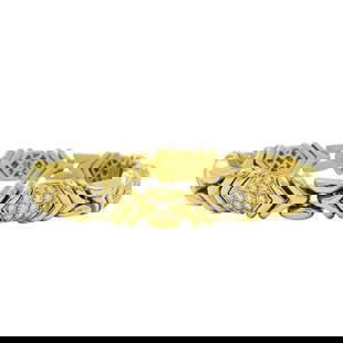 BVLGARI BULGARI DIAMOND 18K GOLD BRACELET: BVLGARI BULGARI DIAMOND 18K GOLD BRACELET DESIGNER: Bulgari CIRCA: Late 20th Century MATERIALS: 18k Yellow Gold GEMSTONE: Diamond WEIGHT: 67.4 Grams MEASUREMENTS: 7 1/2&rdquo; x 3/8" HALLMARKS: BVLGAR