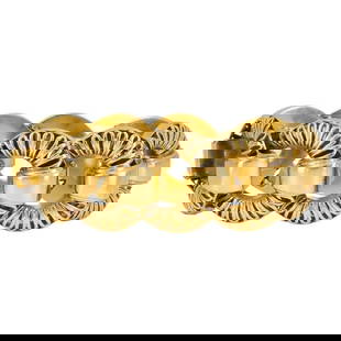 RETRO TIFFANY & CO. 14K GOLD CIRCULAR BRACELET VINTAGE ESTATE JEWELRY: RETRO TIFFANY & CO. 14K GOLD CIRCULAR BRACELET VINTAGE ESTATE JEWELRY EOOO TIFFANY 14 karat Yellow Gold Retro Bracelet A fabulous Retro Tiffany & Co. 14k gold circular bracelet. This Tiffany bracelet
