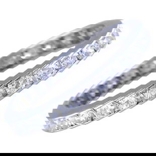 ART DECO RING ETERNITY BAND PLATINUM OLD EUROPEAN CUT DIAMOND ESTATE JEWELRY: ART DECO RING ETERNITY BAND PLATINUM OLD EUROPEAN CUT DIAMOND ESTATE JEWELRY Art Deco Platinum Diamond Eternity Band Ring An Art Deco ring designed as an eternity band, made of platinum with diamonds.