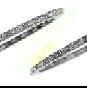 ART DECO DIAMOND PLATINUM ETERNITY BAND RING WEDDING OLD EUROPEAN CUT SIZE 7.5: ART DECO DIAMOND PLATINUM ETERNITY BAND RING WEDDING OLD EUROPEAN CUT SIZE 7.5 Art Deco c.1920s Old European Cut Diamond & Platinum Eternity Band Ring Exquisite Art Deco platinum band set with twenty-