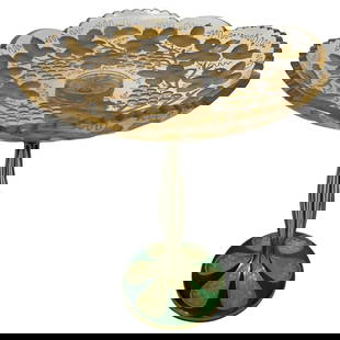 1930 ITALIAN GLASS TAZZA CENTERPIECE: 1930 ITALIAN GLASS TAZZA CENTERPIECE 1930 ITALIAN GLASS TAZZA CENTERPIECE Add a touch of Italian elegance to your home décor with this stunning 1930s glass tazza centerpiece. The exquisite craftsmans