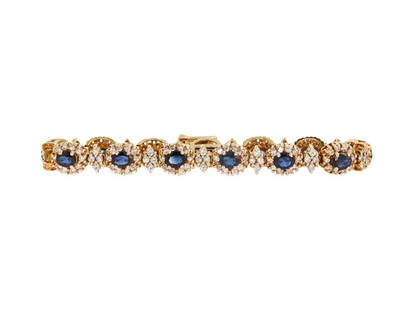2.71 CARAT OVAL SHAPE SAPPHIRE 14K YELLOW GOLD GEMSTONE BRACELET: 2.71 CARAT OVAL SHAPE SAPPHIRE 14K YELLOW GOLD GEMSTONE BRACELET Title: 2.71 Carat Oval Shape Saph 14 Karat Yellow Gold Gemstone Bracelet Style: Gemstone Metal: 14 Karat Yellow Gold Gemstone 1: 4.81 C