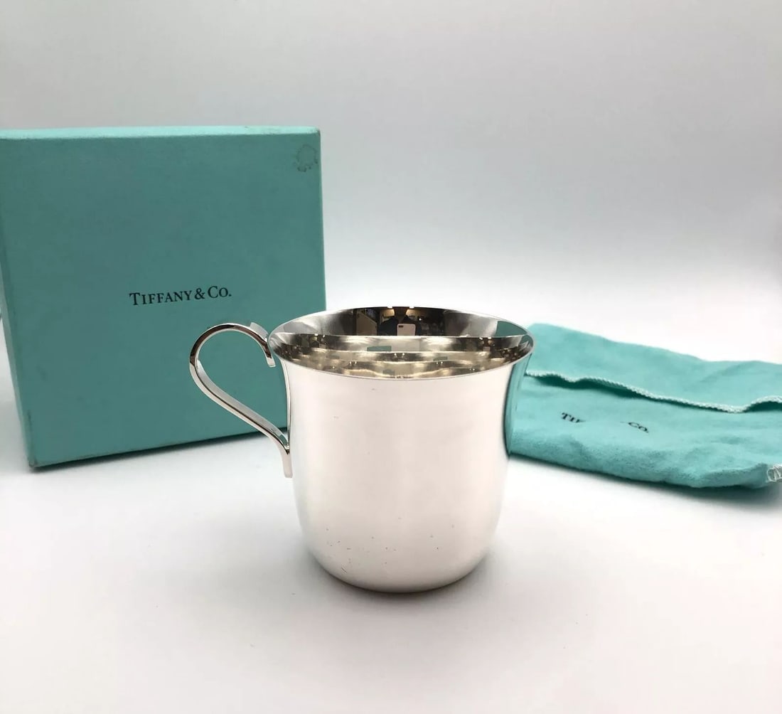 TIFFANY & CO. SMALL TEA CUP / YOUTH MUG 925 STERLING SILVER D.N.S. MONOGRAM: TIFFANY & CO. SMALL TEA CUP / YOUTH MUG 925 STERLING SILVER D.N.S. MONOGRAM Tiffany & Co. Small Tea Cup / Youth Mug 925 Sterling Silver D.N.S. Monogram You are bidding on a Tiffany & Co. Small Tea Cup
