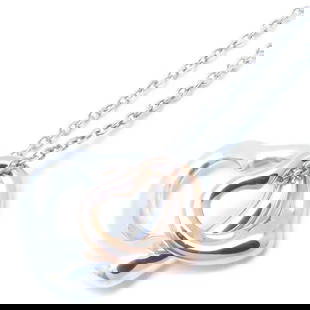 TIFFANY DOUBLE OPEN HEART NECKLACE ELSA PERETTI SILVER 925 K18PG 40.5CM Y0607: TIFFANY DOUBLE OPEN HEART NECKLACE ELSA PERETTI SILVER 925 K18PG 40.5CM Y0607 TIFFANY DOUBLE OPEN HEART NECKLACE ELSA PERETTI SILVER 925 K18PG 40.5CM Y0607 Item Description Condition: Used A rank / No