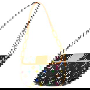 LOUIS VUITTON BLACK MONOGRAM MULTICOLOR PATTY HANDBAG: LOUIS VUITTON BLACK MONOGRAM MULTICOLOR PATTY HANDBAG OUTSIDE : SA: GREAT CONDITION!! INSIDE : SA: GREAT CONDITION!! S : New or new without a tag. SA : Excellent condition. A : Good condition with min