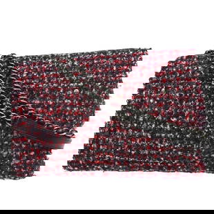 CHANEL RED TWEED SINGLE FLAP SHOULDER BAG: CHANEL RED TWEED SINGLE FLAP SHOULDER BAG OUTSIDE : A: GOOD CONDITION!! Scuffs on the wool parts. INSIDE : A: GOOD CONDITION!! Scuffs on the flap. S : New or new without a tag. SA : Excellent conditio