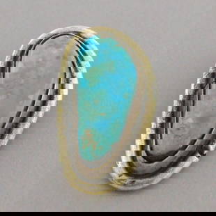 VINTAGE NAVAJO STERLING SILVER TURQUOISE PENDANT: VINTAGE TURQUOISE STERLING SILVER PENDANT Vintage Turquoise sterling silver pendant Measures 0.94" H x 0.51" W Vintage, Pre-owned, in good condition for its age, please refer to pics Original patina.