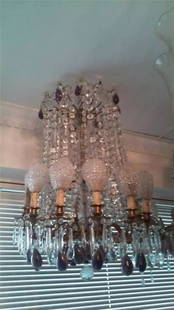 LOVELY LARGE BREATHTAKING 19TH C FRENCH GENUINE AMETHYST AND CRYSTAL CHANDELIER!: LOVELY LARGE BREATHTAKING 19TH C FRENCH GENUINE AMETHYST AND CRYSTAL CHANDELIER! LOVELY LARGE BREATHTAKING 19TH C FRENCH GENUINE AMETHYST AND CRYSTAL CHANDELIER! The Following Item we are offering is