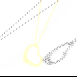 TIFFANY & CO. OPEN HEART PENDANT K18 GOLD 42CM LENGTH NECKLACE PRE OWNED: TIFFANY & CO. OPEN HEART PENDANT K18 GOLD 42CM LENGTH NECKLACE PRE OWNED [B0722]br>TIFFANY & CO. OPEN HEART PENDANT K18 GOLD 42CM LENGTH NECKLACE PRE OWNED [B0722]br>Item Description Brand: Tiffany &