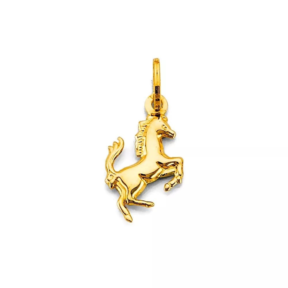 NEW 14K YELLOW GOLD SMALL HORSE PENDANT: NEW 14K YELLOW GOLD SMALL HORSE PENDANT