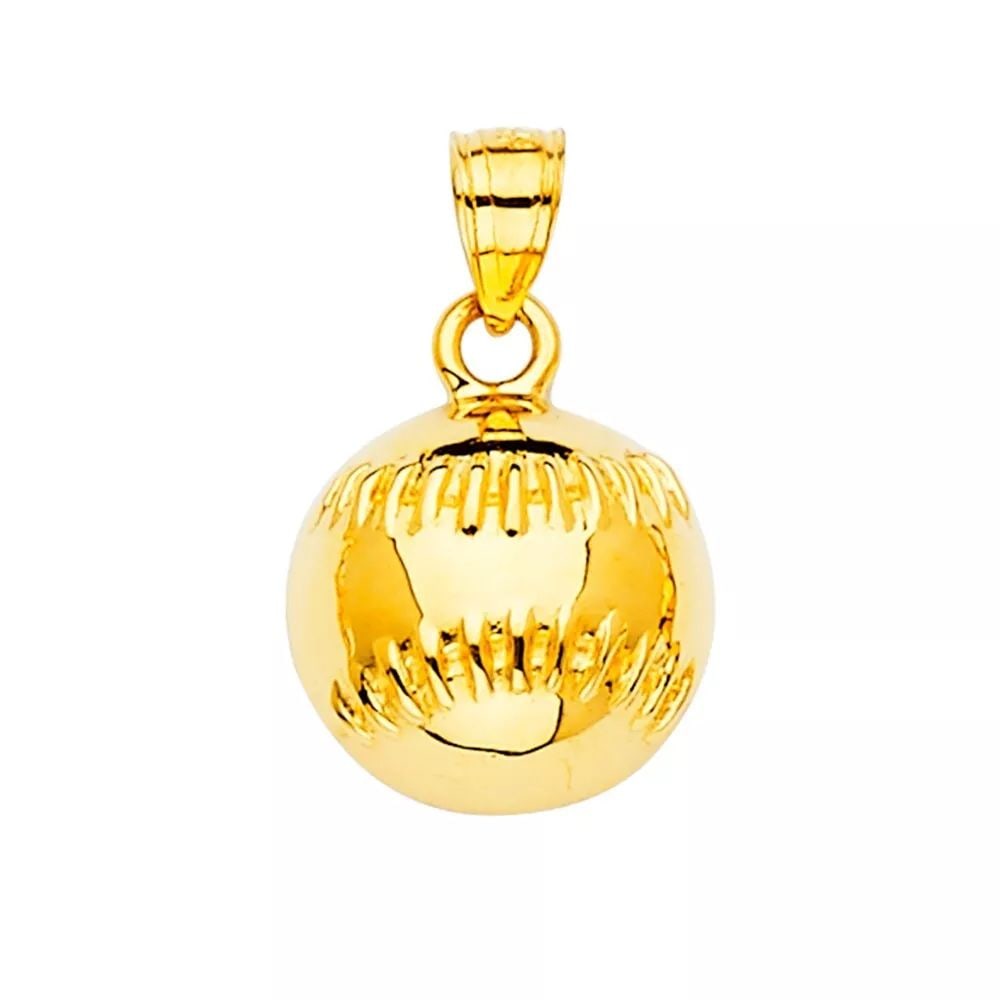 NEW 14K YELLOW GOLD BASEBALL PENDANT 14K YELLOW GOLD NEW BASEBALL PENDANT WEIGHT: 1g: NEW 14K YELLOW GOLD BASEBALL PENDANT 14K YELLOW GOLD NEW BASEBALL PENDANT WEIGHT: 1g