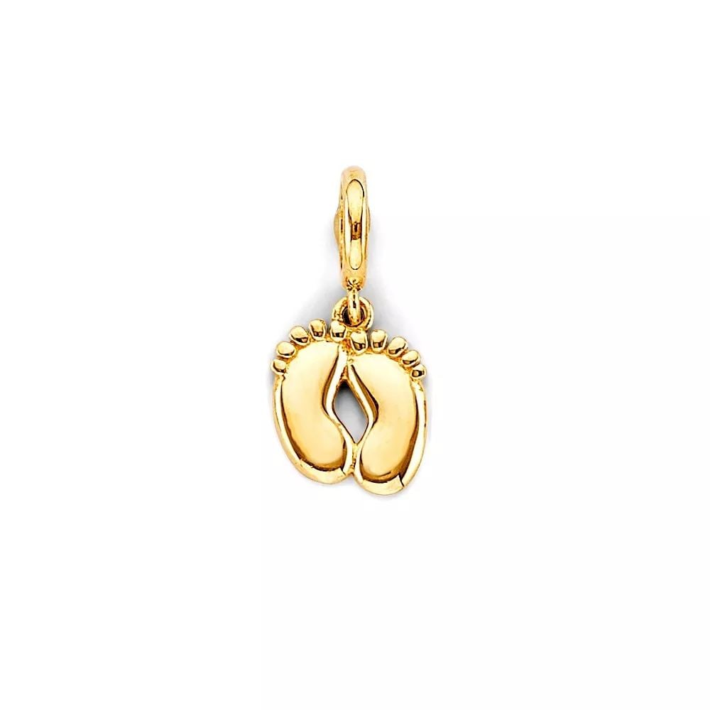 NEW 14K YELLOW GOLD FOOTPRINTS CHARM FOR MIX&MATCH BRACELET: NEW 14K YELLOW GOLD FOOTPRINTS CHARM FOR MIX&MATCH BRACELET 14K YELLOW GOLD NEW FOOTPRINTS CHARM FOR MIX&MATCH BRACELET WEIGHT: 0.9 g