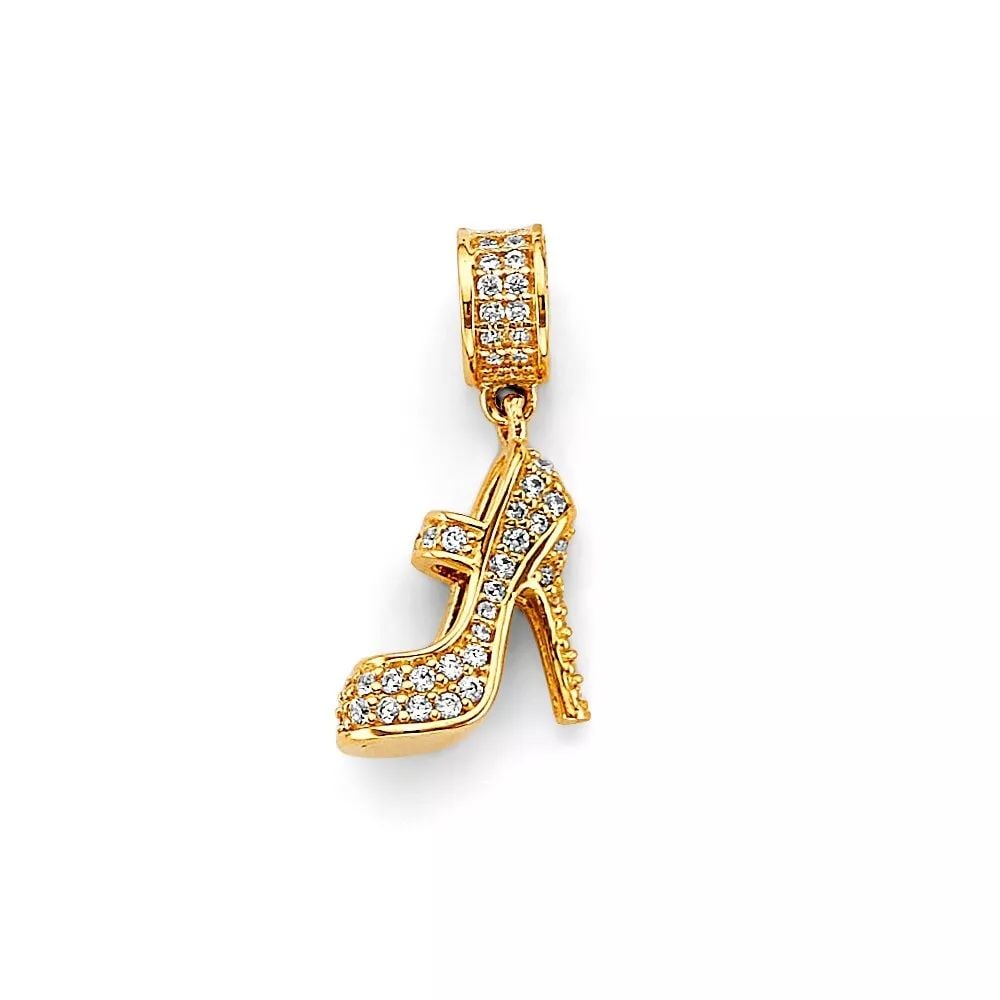 NEW 14K YELLOW GOLD CZ SHOE CHARM FOR MIX&MATCH BRACELET: NEW 14K YELLOW GOLD CZ SHOE CHARM FOR MIX&MATCH BRACELET 14K YELLOW GOLD NEW CZ SHOE CHARM FOR MIX&MATCH BRACELET WEIGHT: 2.1 g