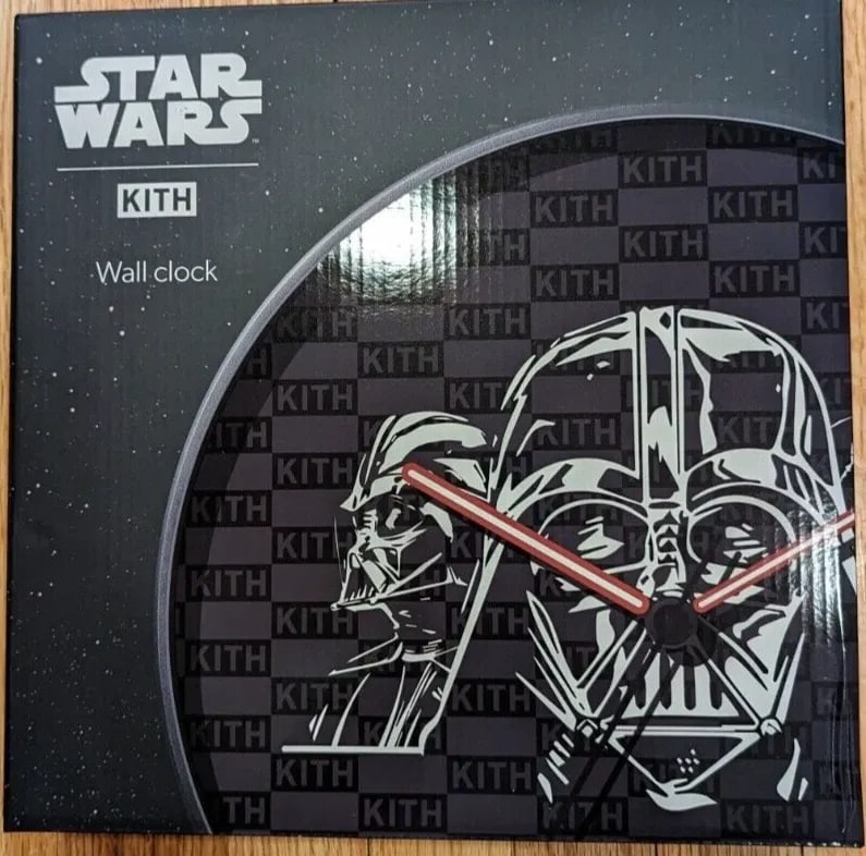 KITH X STAR WARS DARTH VADER WALL CLOCK - BRAND NEW: KITH X STAR WARS DARTH VADER WALL CLOCK - BRAND NEW Kith Star Wars Darth Vader Braun Wall Clock Size - H 11.8 x W 11.8 x D 1.7 In Quartz Battery Type - 1 X AA ( Not Included) BRAND NEW