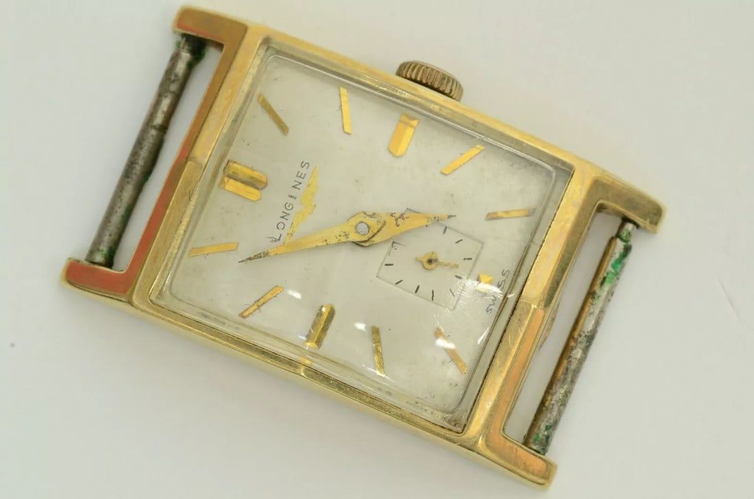 AUTHENTIC LONGINES VINTAGE 22MM X 28MM WATCH 14K GOLD MULTI DIAL WRISTWATCH: Authentic Longines Vintage 22mm x 28mm Watch 14k Gold Multi Dial Wristwatch AUTHENTIC LONGINES VINTAGE 22MM X 28MM WATCH 14K GOLD MULTI DIAL WRISTWATCH 22mm x 28mm Case Gold, Black Manufactured: Switz
