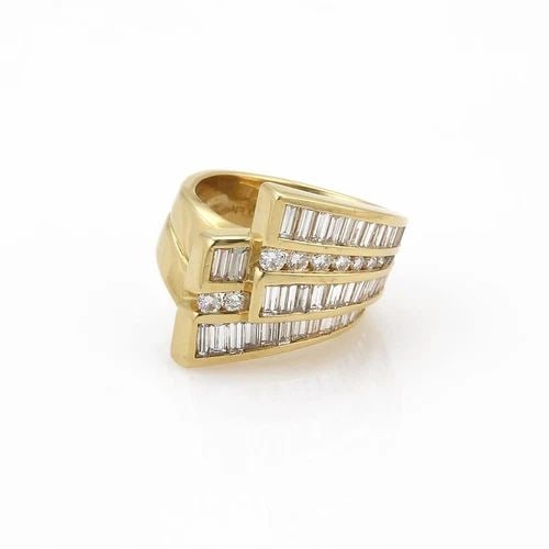 CHARLES KRYPELL 2.70CT DIAMOND 18K YELLOW GOLD DOUBLE RIBBON BAND RING: CHARLES KRYPELL 2.70CT DIAMOND 18K YELLOW GOLD DOUBLE RIBBON BAND RING CHARLES KRYPELL 2.70CT DIAMOND 18K YELLOW GOLD DOUBLE RIBBON BAND RING Charles Krypell 2.70ct Diamond 18k Yellow Gold Double Ribb