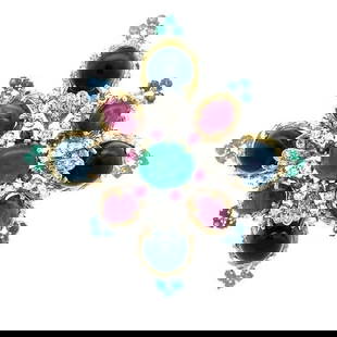 JACK GUTSCHNEIDER GOLD DIAMOND BROOCH 18K 14K GEMSTONE FLORAL STYLE: JACK GUTSCHNEIDER GOLD DIAMOND BROOCH 18K 14K GEMSTONE FLORAL STYLE JACK GUTSCHNEIDER GOLD DIAMOND BROOCH 18K 14K GEMSTONE FLORAL STYLE Elevate your jewelry collection with this wonderful Jack Gutschn