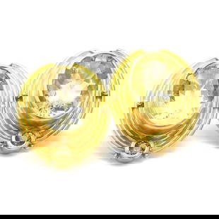 VINTAGE 31.30 GRAMS OVAL SHAPE CITRINE 18 KARAT YELLOW GOLD CLIP ON EARRING: VINTAGE 31.30 GRAMS OVAL SHAPE CITRINE 18 KARAT YELLOW GOLD CLIP ON EARRING PRODUCT DESCRIPTION Title: Vintage 31.30 Grams Oval Shape Citrine 18 Karat Yellow Gold Clip-On Earring Style: Clip On Metal: