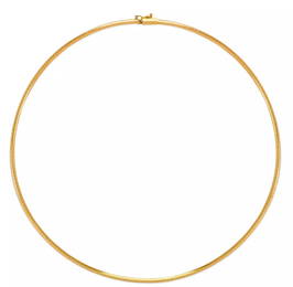 NEW 14K YELLOW GOLD OMEGA CHAIN CHOKER NECKLACE