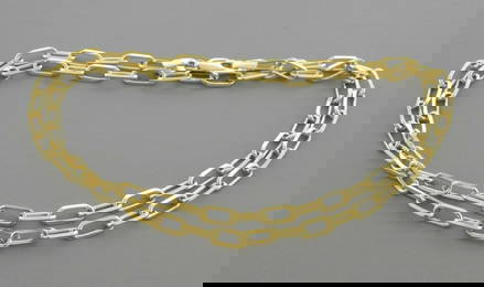 14K YELLOW GOLD OVAL LINK CHAIN NECKLACE 3mm - 18\"