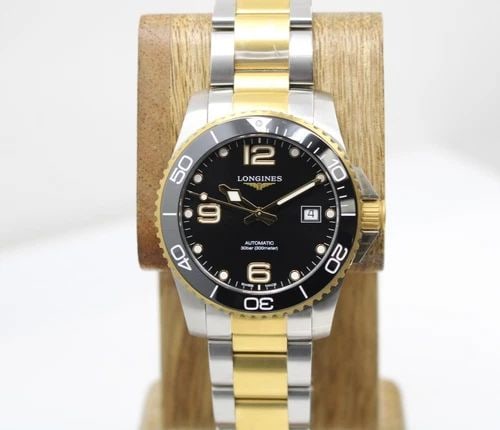 LONGINES HYDRO CONQUEST TWO TONE 41MM BLACK DATE DIAL AUTOMATIC WATCH L37813567: LONGINES HYDRO CONQUEST TWO TONE 41MM BLACK DATE DIAL AUTOMATIC WATCH L37813567 Description Longines Hydro Conquest Two Tone 41mm Black Date Dial Automatic Watch L37813567 The watch has been used prev