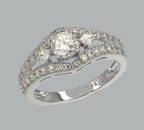 NEW 14K WHITE GOLD LADIES FANCY ENGAGEMENT RING