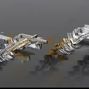 TIFFANY & CO. SIGNATURE COMBI CUFFLINKS 18K YELLOW GOLD STERLING SILVER