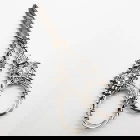 STERLING SILVER GRAPE VINE HANDLE SCISSORS - 6.25" MONOGRAM: STERLING SILVER GRAPE VINE HANDLE SCISSORS - 6.25" MONOGRAM Sterling Silver Grape Vine Handle Scissors Length - 6.25" Total Weight -106.1 Grams Monogram Initial 'M.AM'